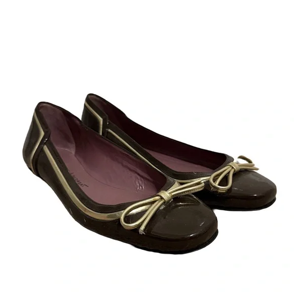 Jean-Michel Cazabat Patent Leather Bow Ballet Flats - Picture 2 of 9